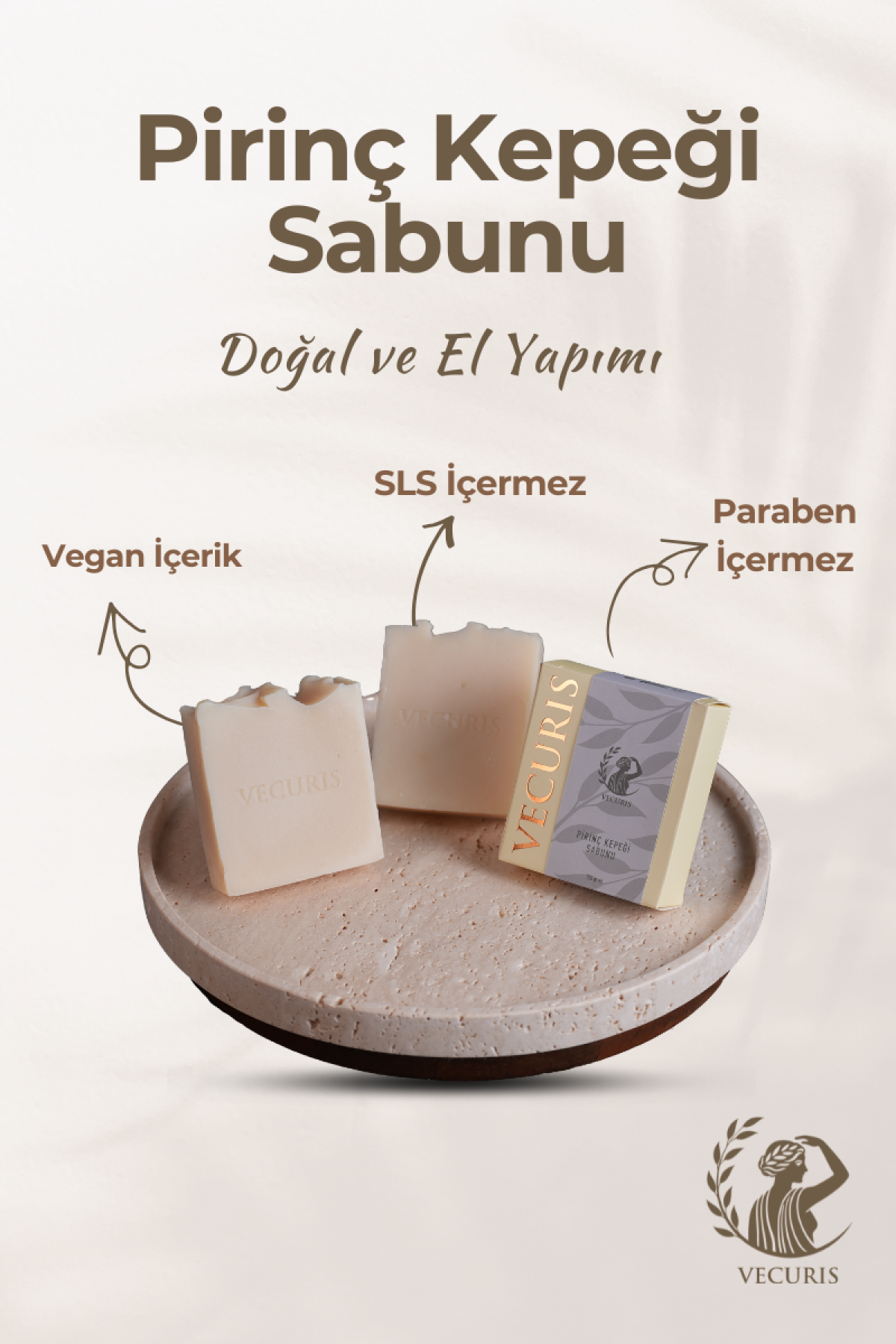 Aydınlatıcı Pirinç Kepeği Sabunu | Pirinç Kepeği Yağı, E Vitamini | Doğal Sabun