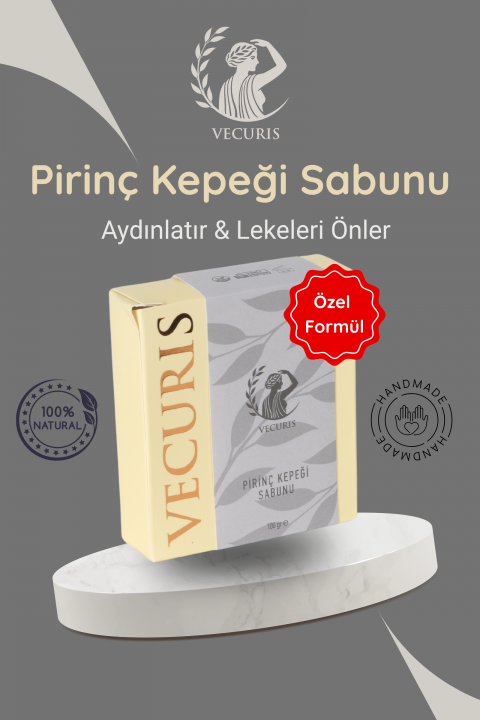 Aydınlatıcı Pirinç Kepeği Sabunu | Pirinç Kepeği Yağı, E Vitamini | Doğal Sabun