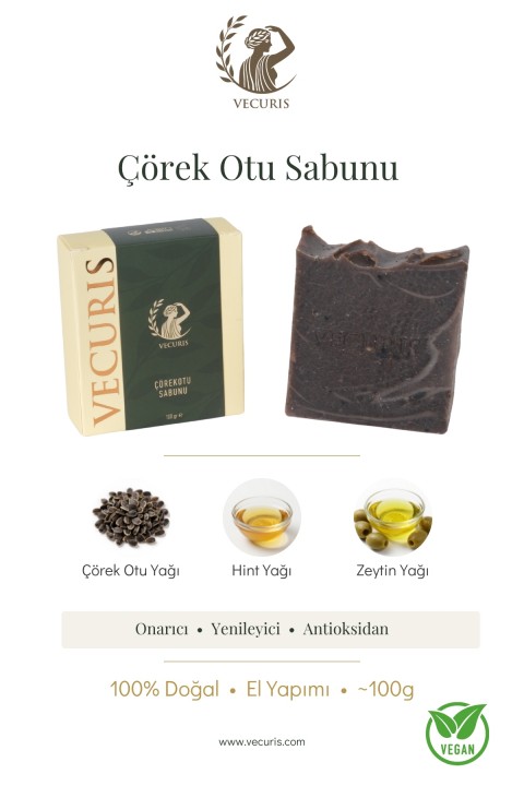 Cilt Koruyucu Çörek Otu Sabunu | Soğuk Sıkım Çörek Otu Yağı | Doğal Sabun