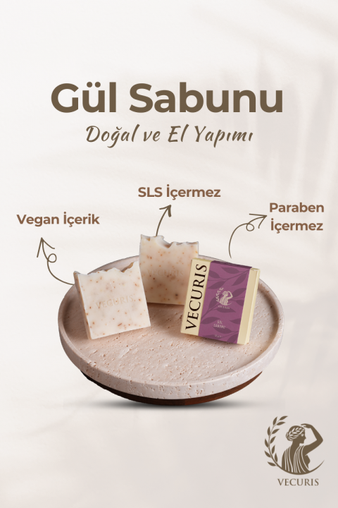 Yatıştırıcı Gül Sabunu | Gül Yaprakları ve Zeytin Yağı | Doğal Sabun
