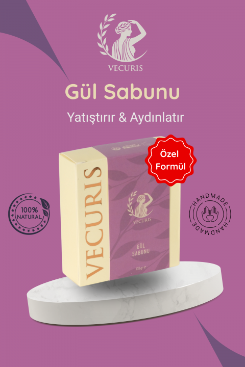 Aromaterapi Gül Sabunu | Gül Yaprakları ve Zeytin Yağı | Doğal Sabun